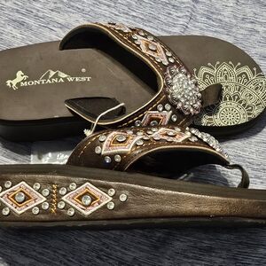 Montana West Brown Ethnic Sandals